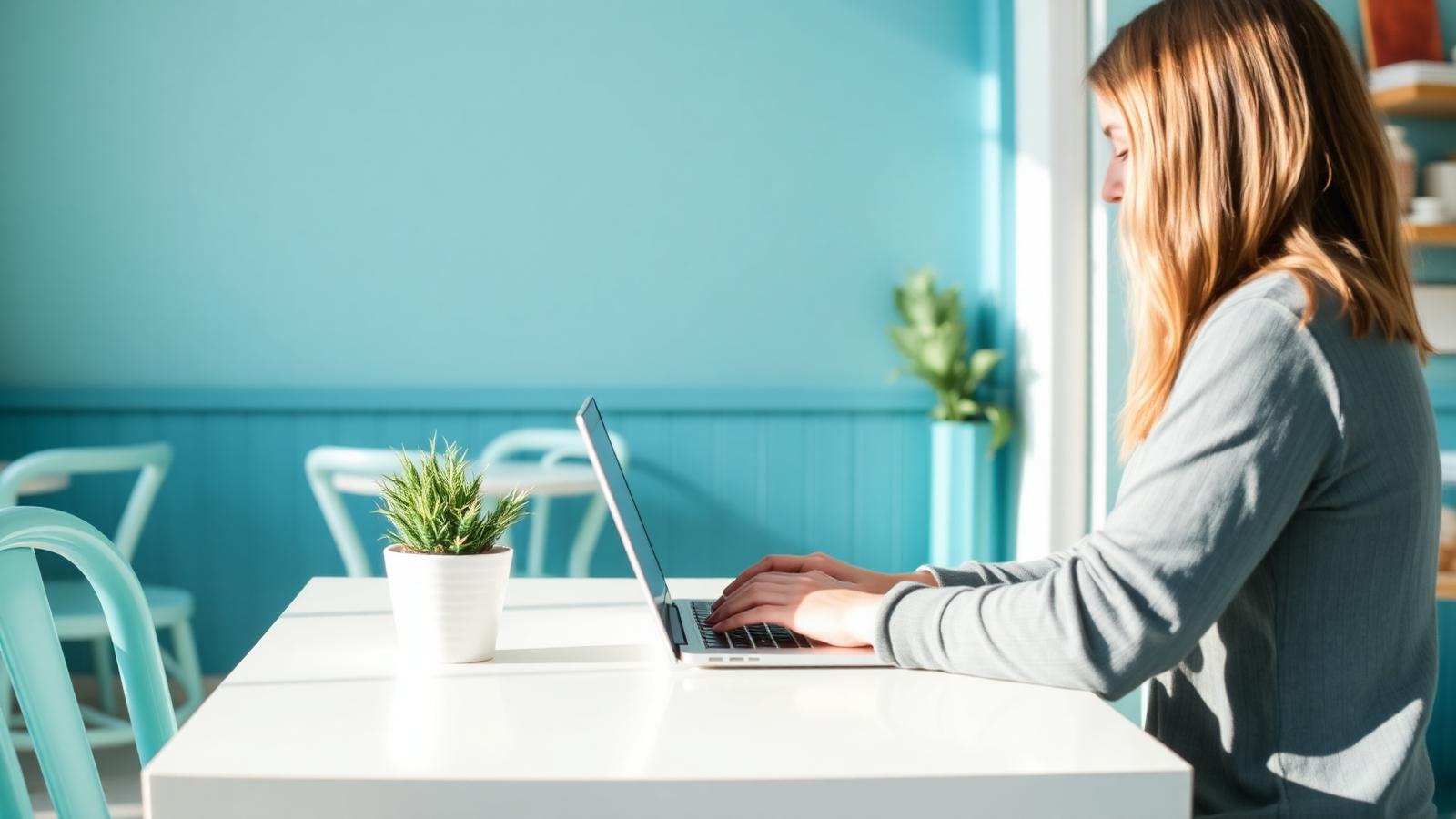 Person using a refurbished laptop